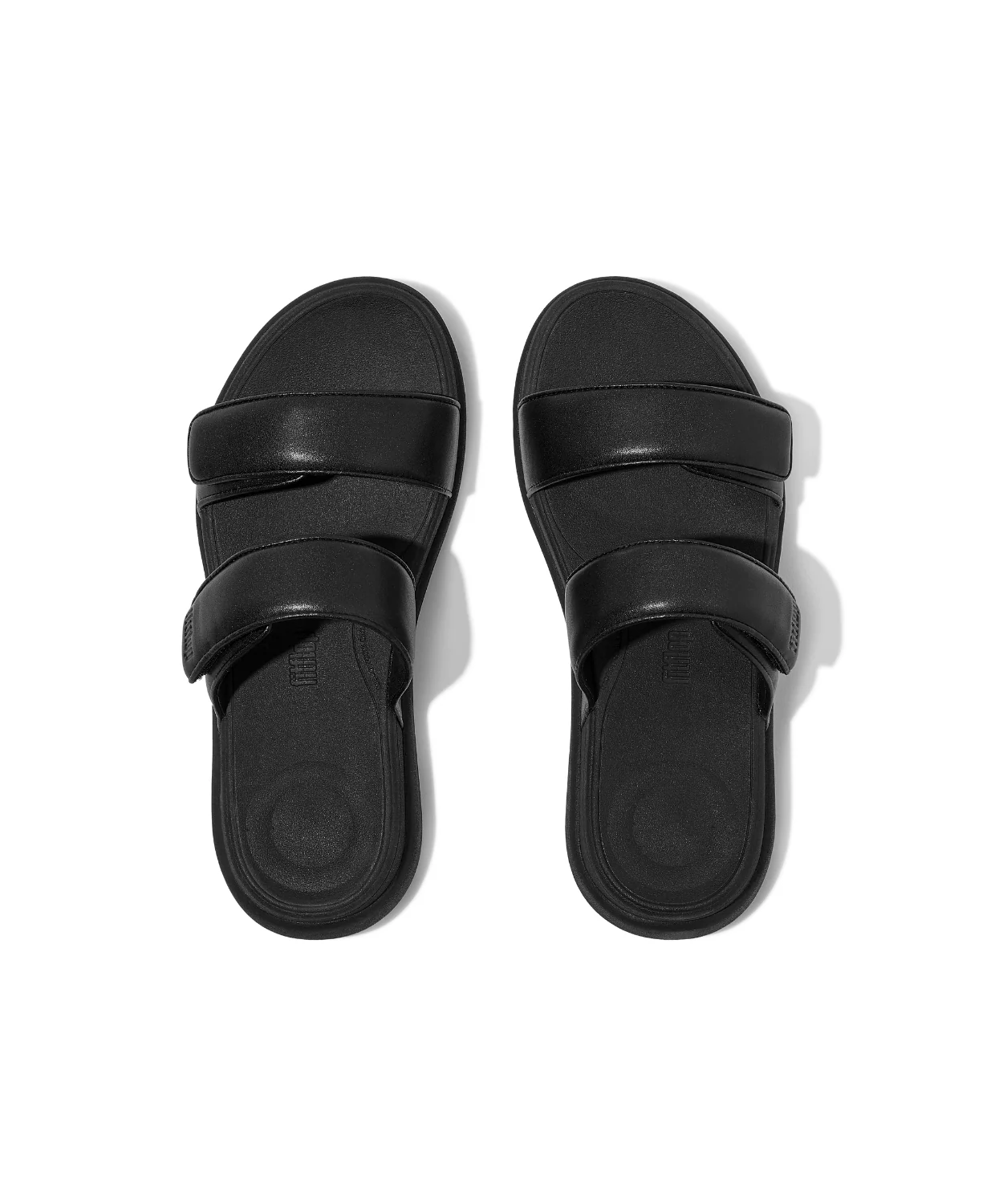 FitFlop F-Mode Go Adjustable Flatform Two Bar Slides Black - Image 4