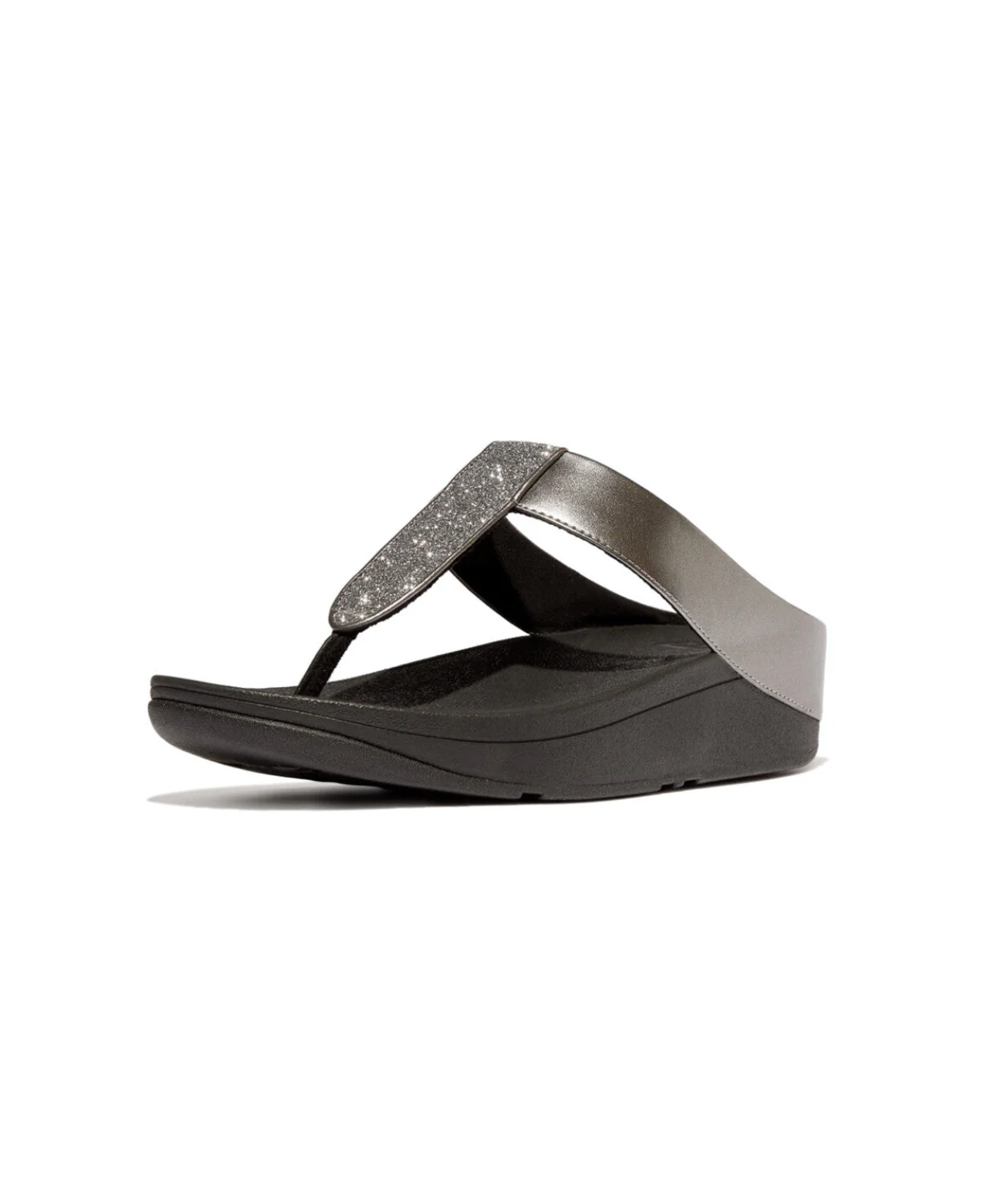 Fitflop Fino Glitterdust Metallic Toe Post Pewter - Image 3