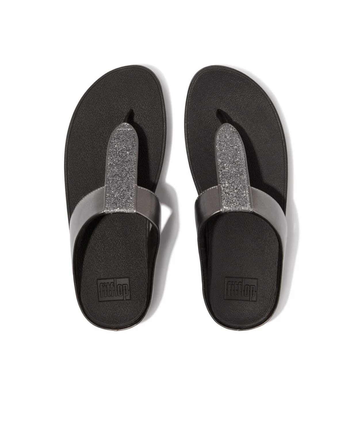 Fitflop Fino Glitterdust Metallic Toe Post Pewter - Image 4