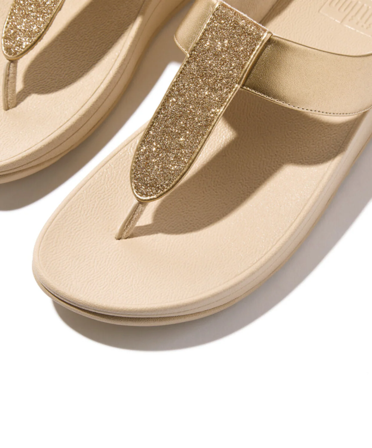 Fitflop Fino Glitterdust Metallic Toe-Post Sandals Platino - Image 3