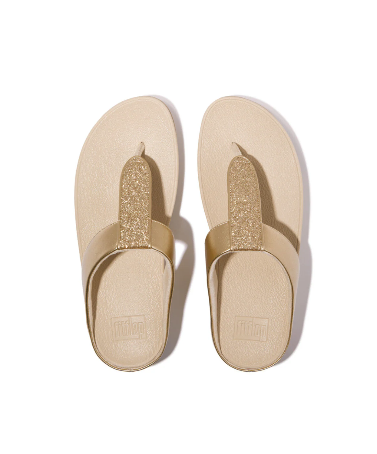 Fitflop Fino Glitterdust Metallic Toe-Post Sandals Platino - Image 4