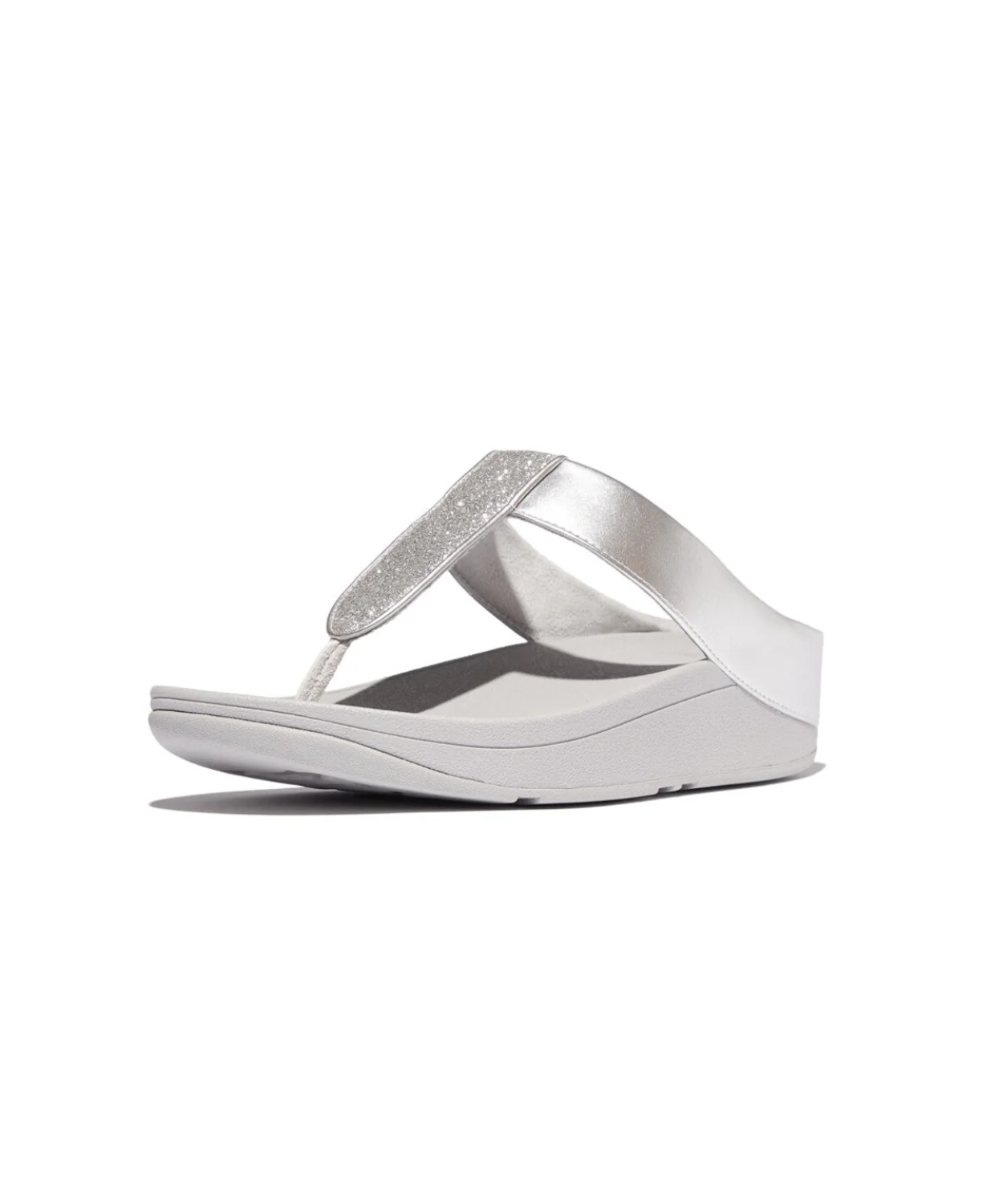 Fitflop Fino Glitterdust Metallic Toe Post Silver - Image 4