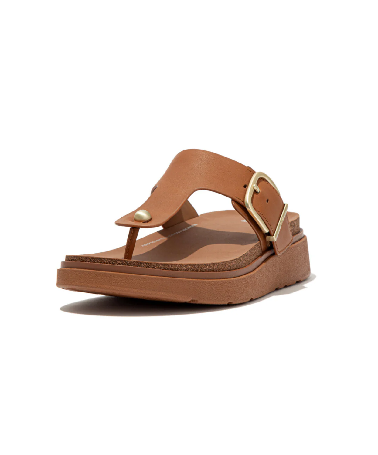 Fitflop Gen-FF Buckle Leather Toe Post Sandal Light Tan - Image 4