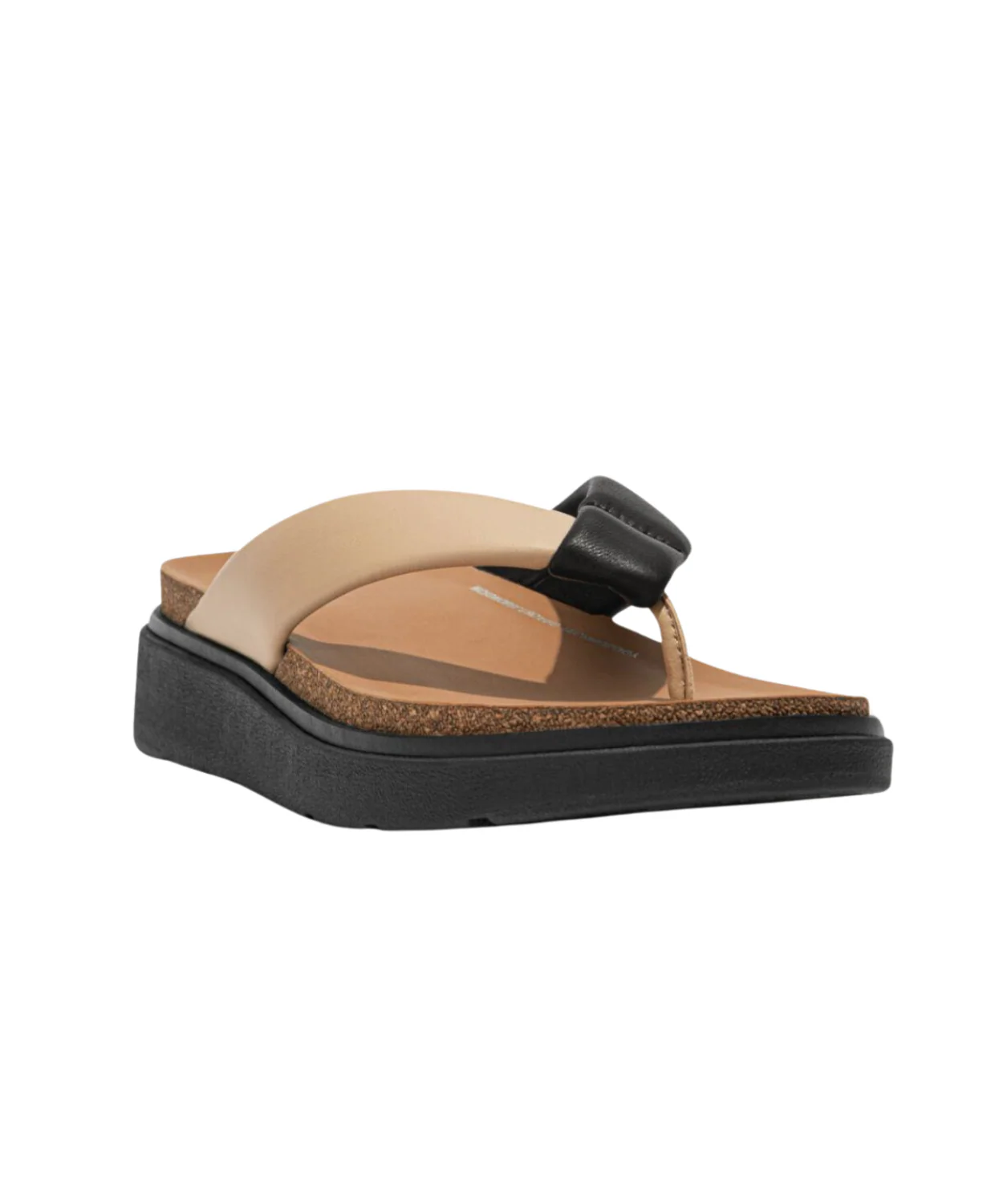 Fitflop Gen-FF Padded-Strap Leather Toe Post Latte Beige/Black - Image 4