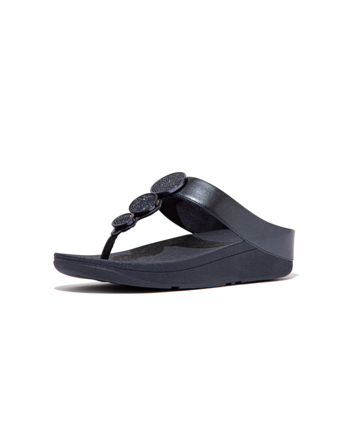 Fitflop Halo Bead Circle Metallic Toe Post Navy - Image 3