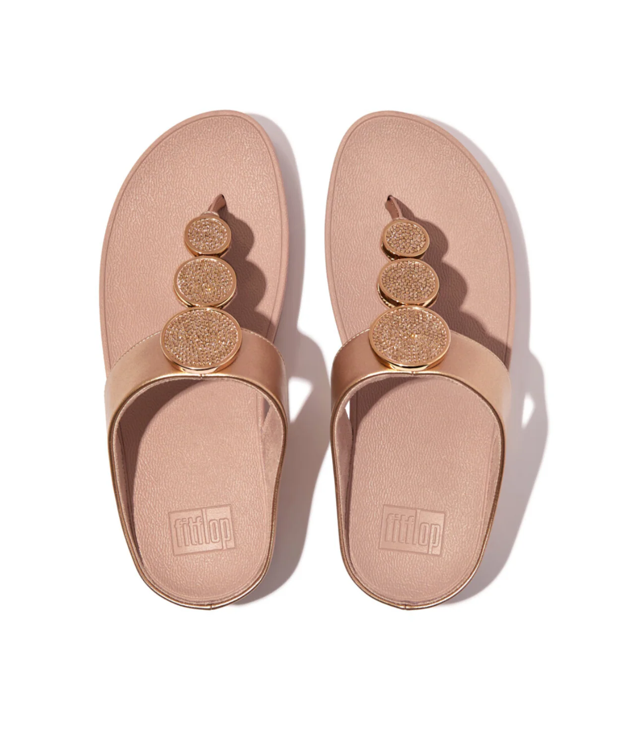 Fitflop Halo Bead Circle Metallic Toe Post Rose Gold - Image 4