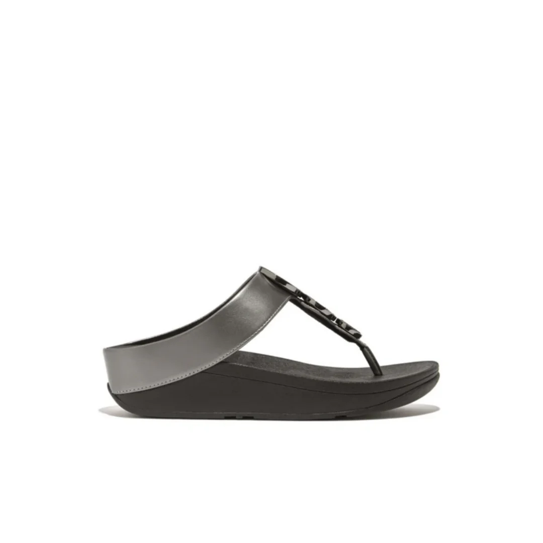 Fitflop Halo Bead Circle Metallic Toe Post Black