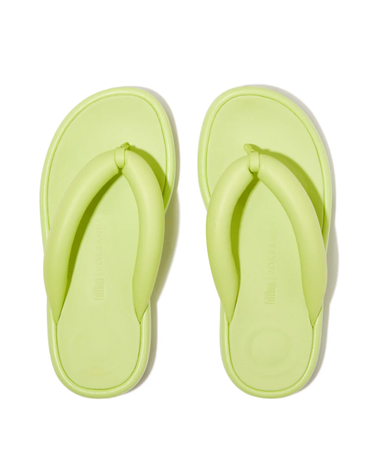 Fitflop IQushion D-Luxe x Roksanda Padded leather Flip Flops Lime - Image 4