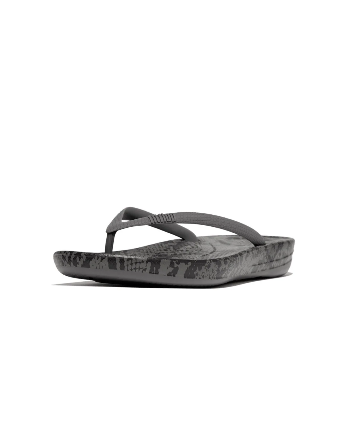 Fitflop iQushion Snake Print Thongs Pewter - Image 4