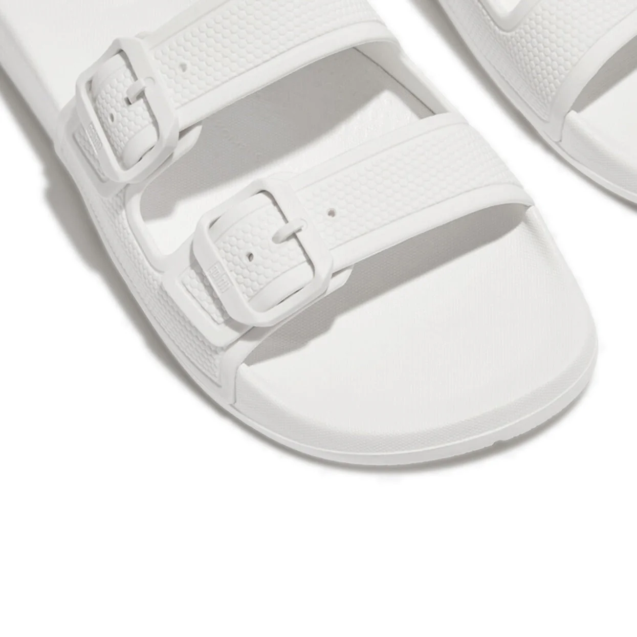 FitFlop iQushion Two Bar Buckle Slides White - Image 3