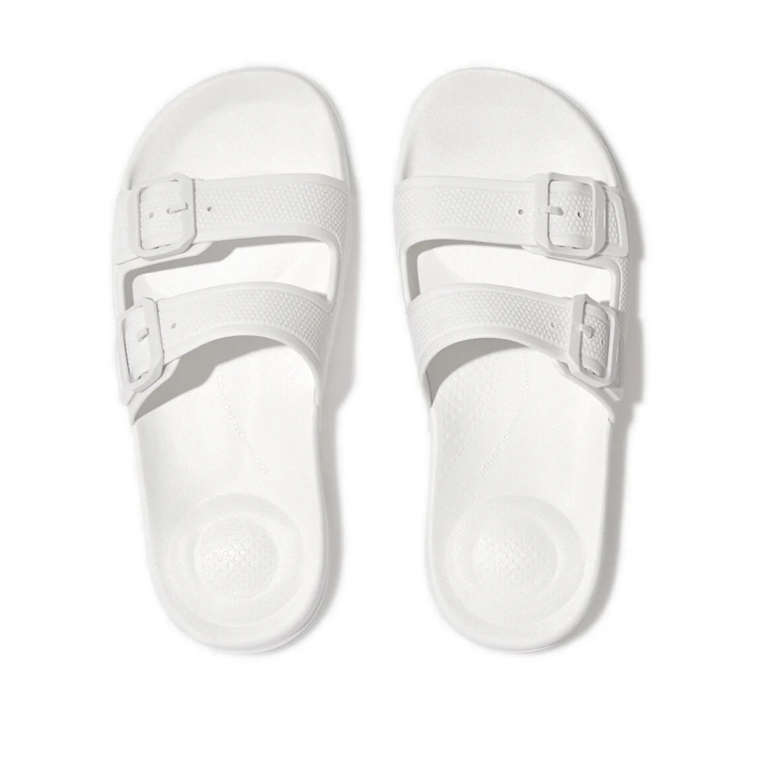 FitFlop iQushion Two Bar Buckle Slides White - Image 4