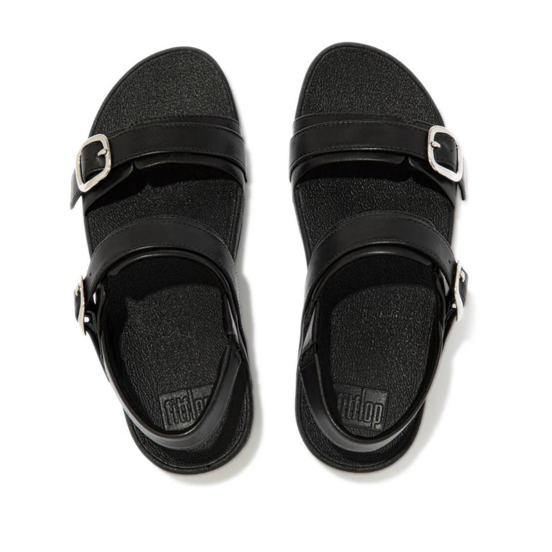 FitFlop Lulu Adjustable Leather Back-Strap Sandals Black - Image 5