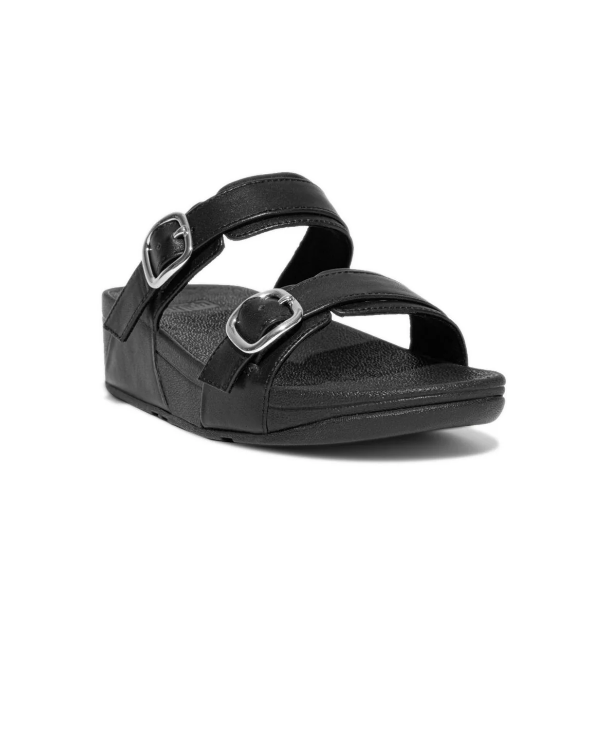 FitFlop Lulu Adjustable Leather Slides Black - Image 4