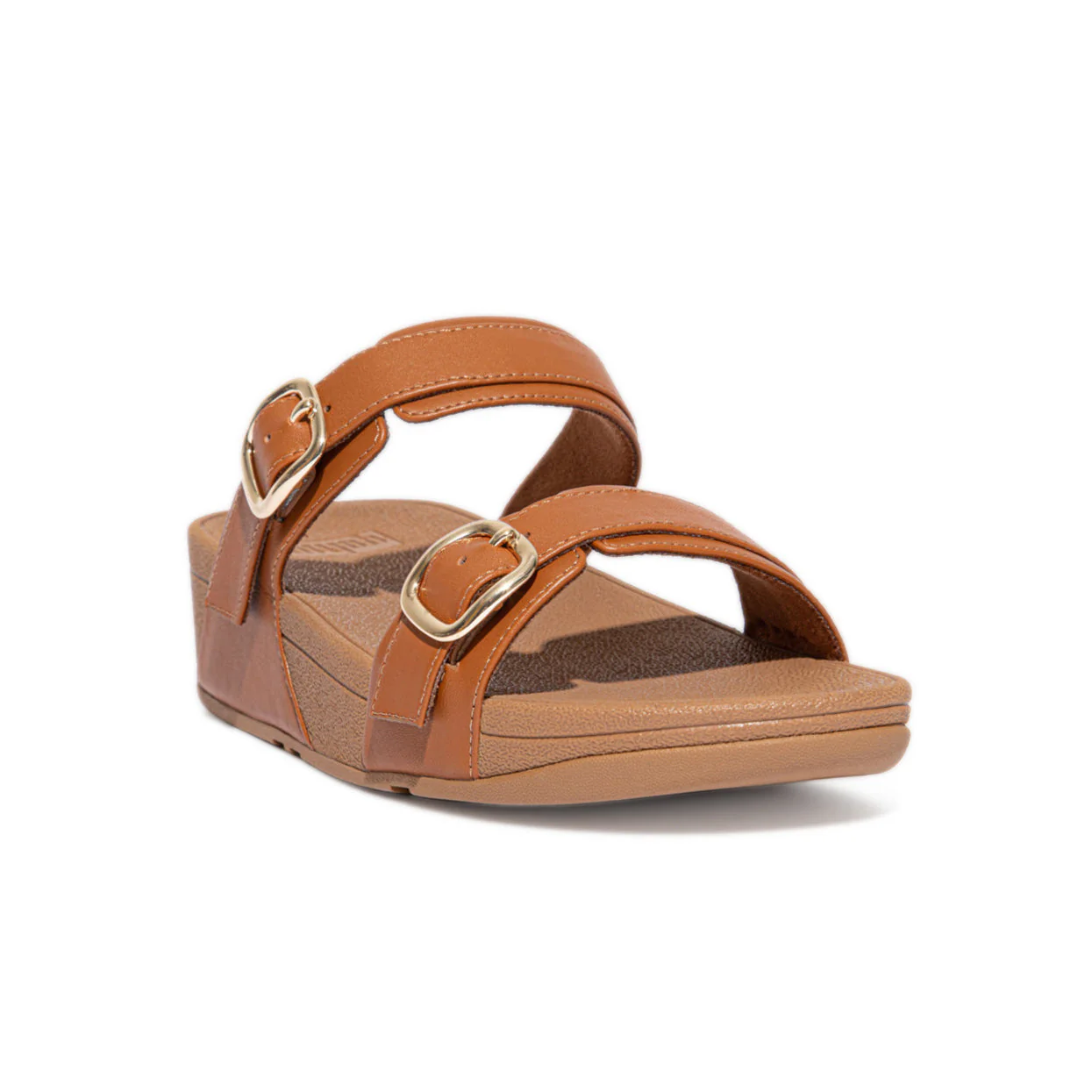 FitFlop Lulu Adjustable Leather Slides Brown - Image 4