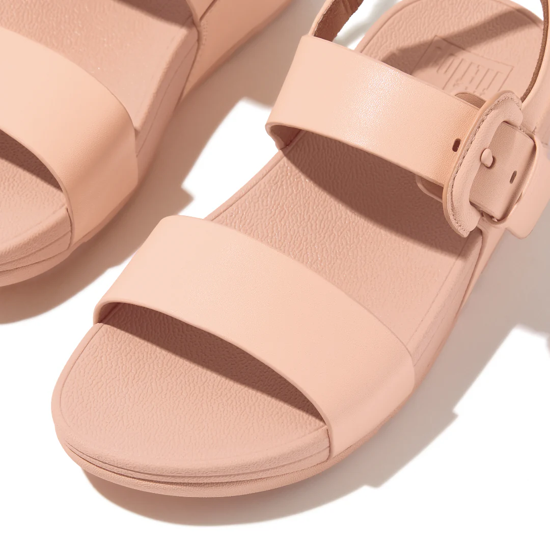 Fitflop Lulu Covered Buckle Leather Back Strap Sandal Blushy - Image 3