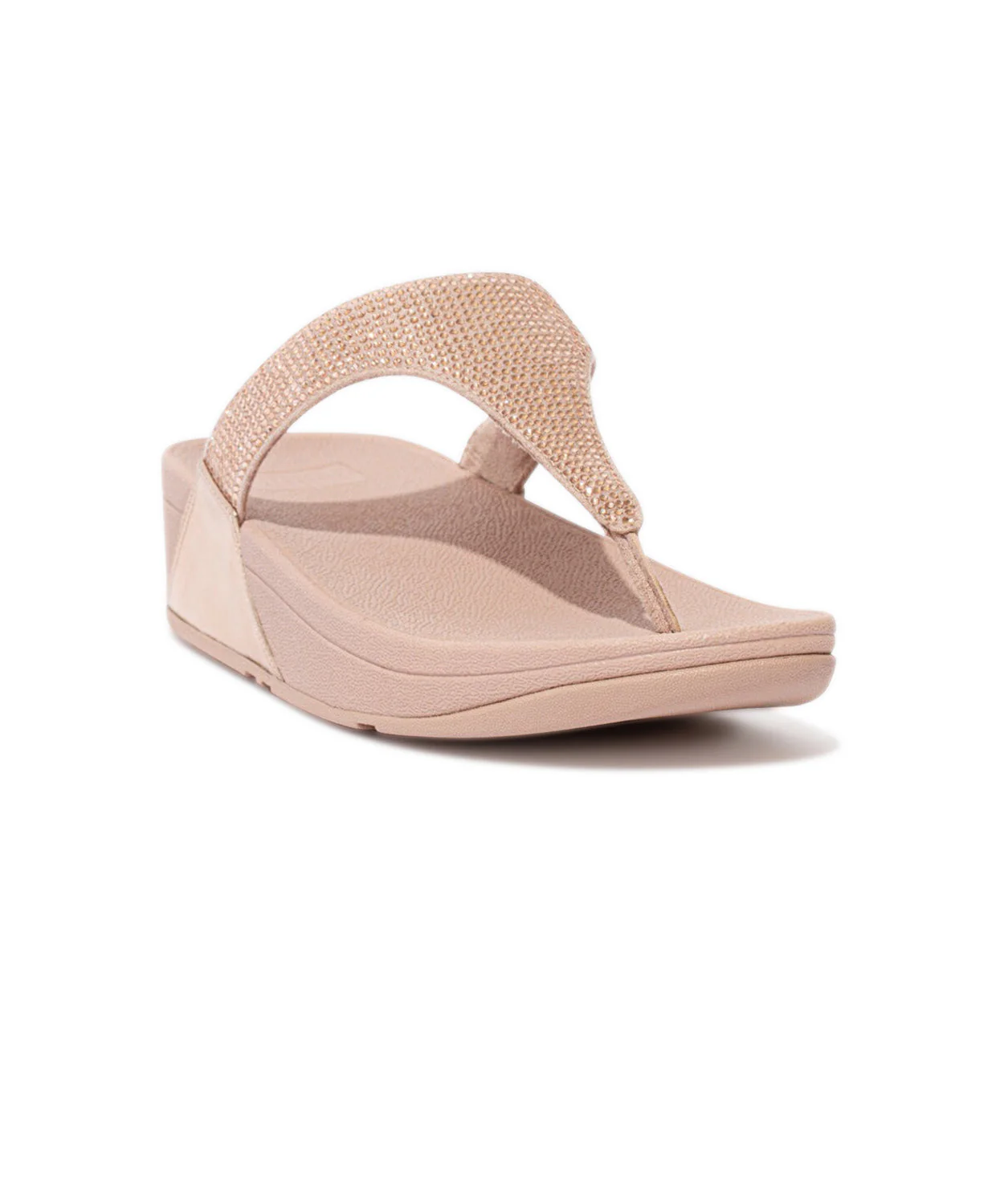 FitFlop Lulu Crystal Embellished Toe Post Sandals Rose Gold - Image 4