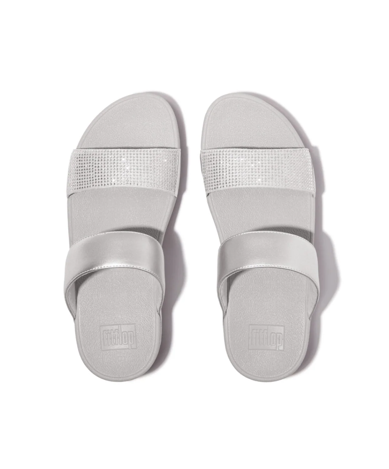 Fitflop Lulu Crystal Embellished Slides Silver - Image 5