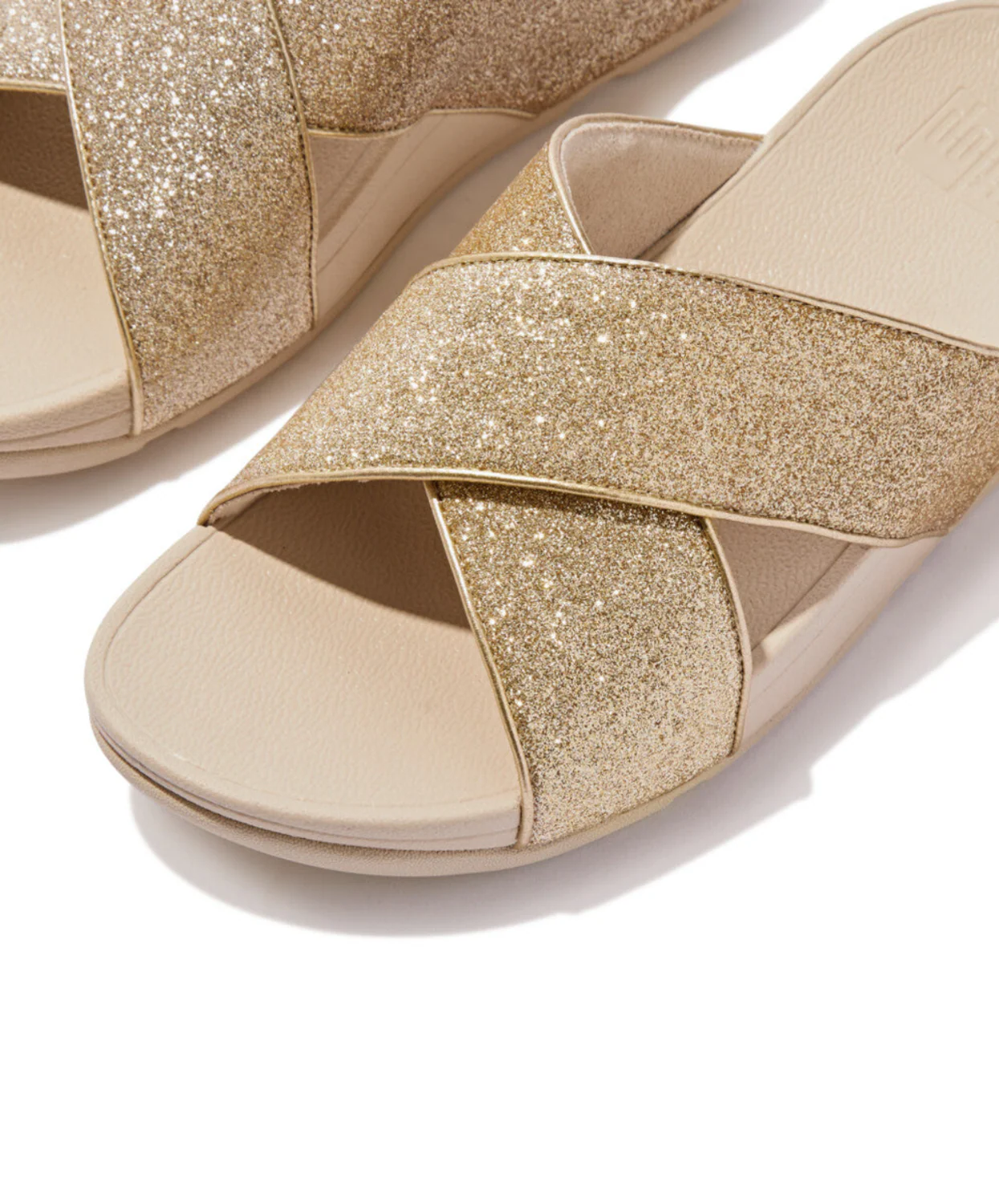 Fitflop Lulu Glitterdust Cross Slides Platino - Image 5