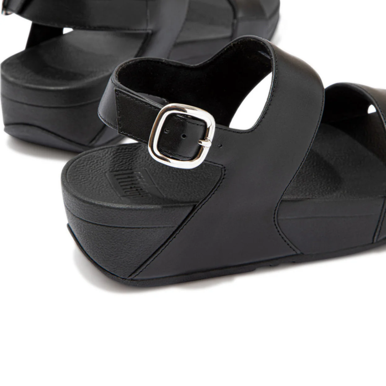 FitFlop Lulu Leather Back-Strap Sandals All Black - Image 3