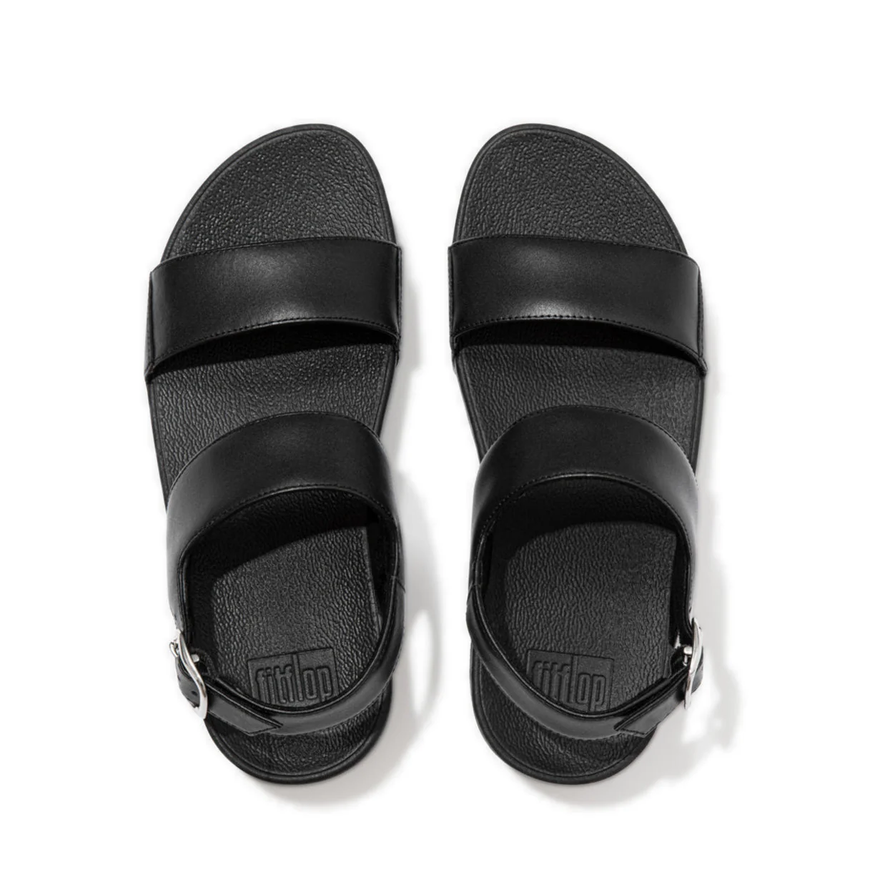 FitFlop Lulu Leather Back-Strap Sandals All Black - Image 5