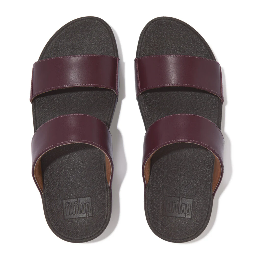 FitFlop Lulu Leather Slides Plum - Image 2