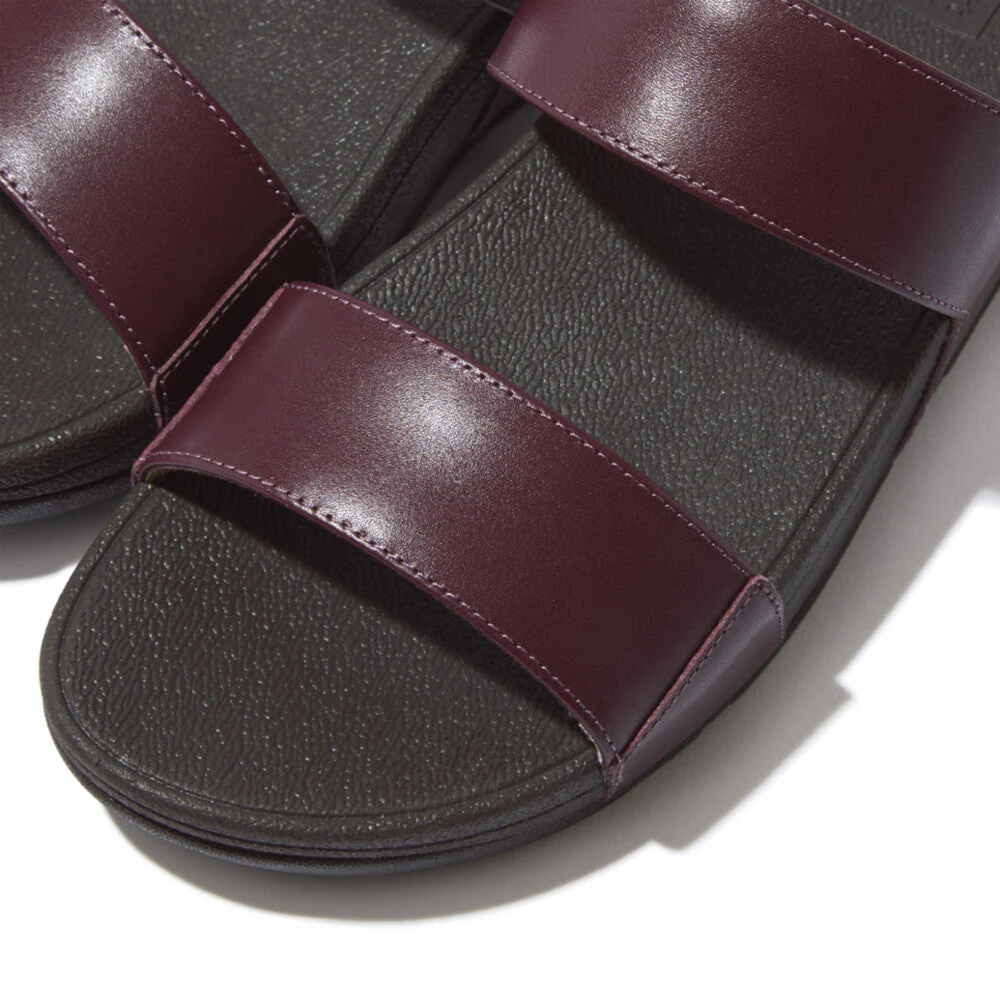 FitFlop Lulu Leather Slides Plum - Image 3