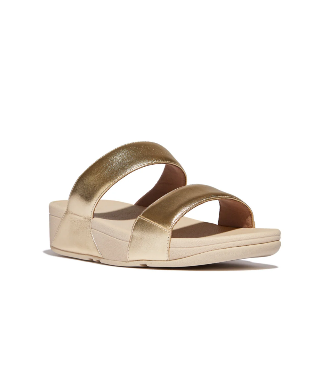 FitFlop Lulu Leather Slides Platino - Image 2