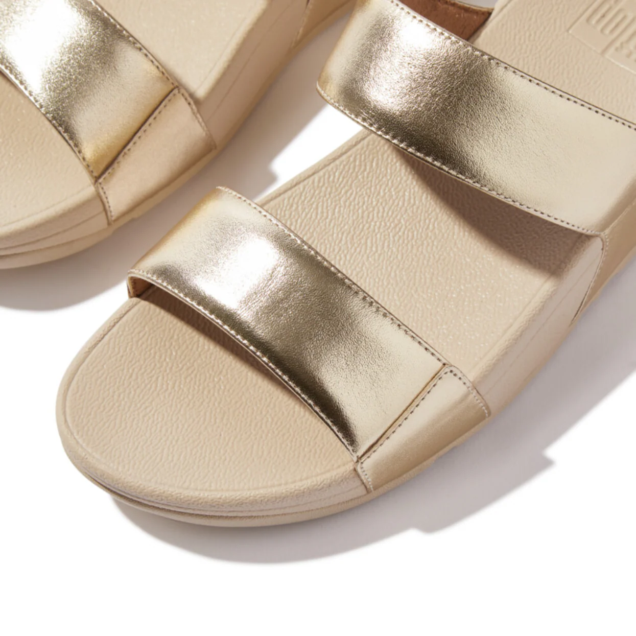 FitFlop Lulu Leather Slides Platino - Image 4