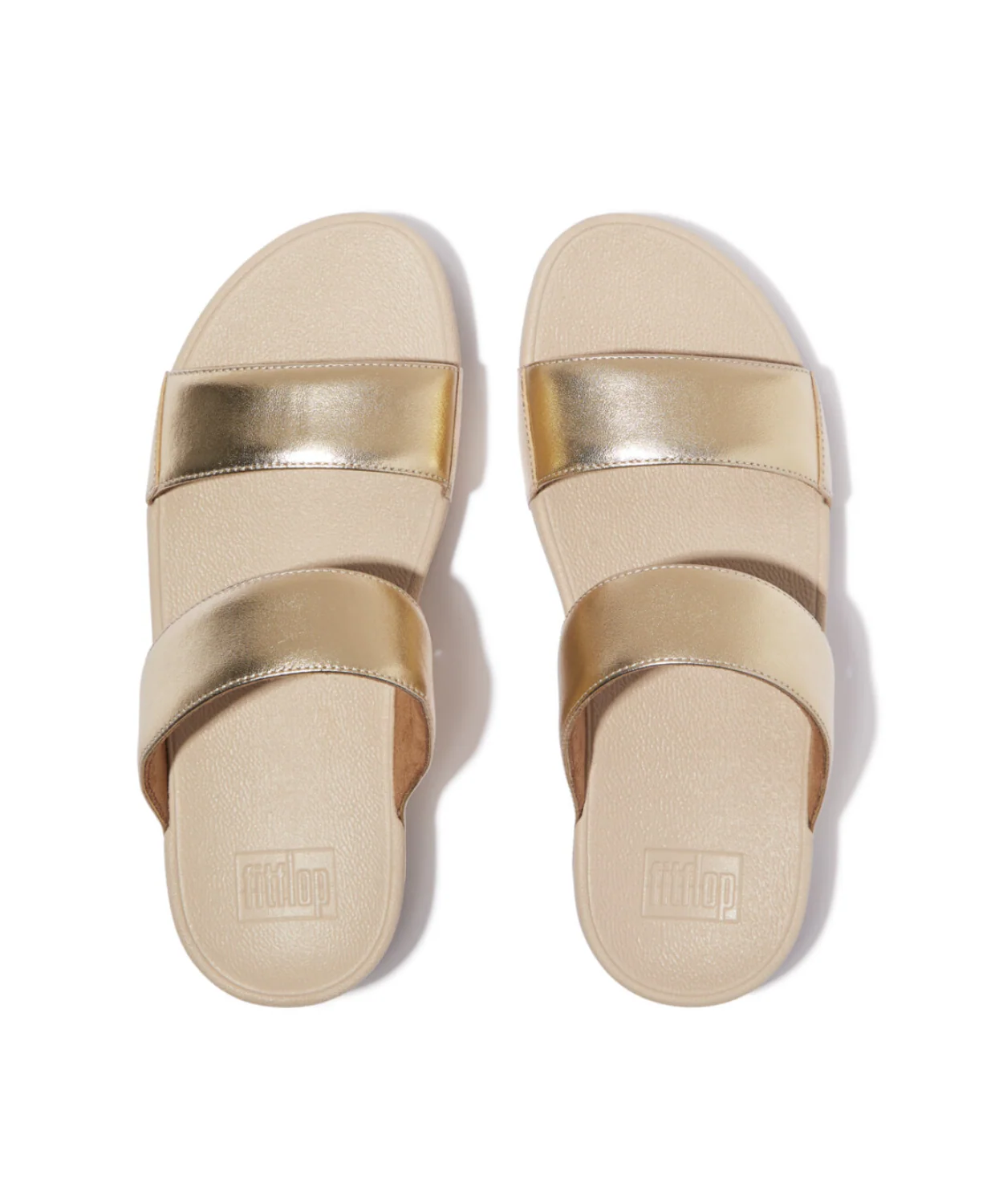 FitFlop Lulu Leather Slides Platino - Image 5