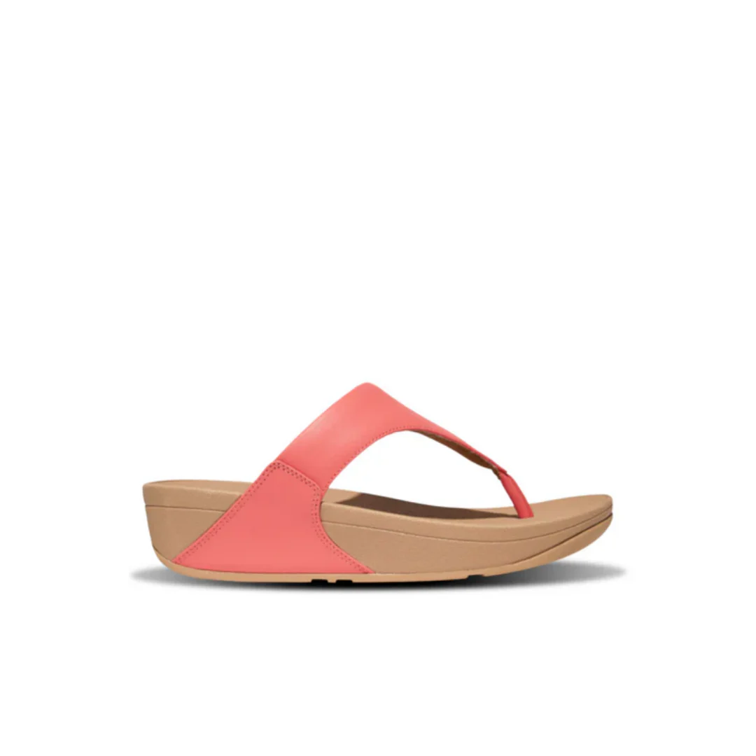 Fitflop Lulu Leather Toe Post Rosy Coral