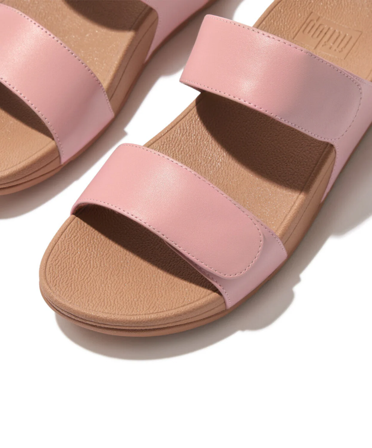FitFlop Lulu Leather Velcro Adjustable Slides Blush - Image 3