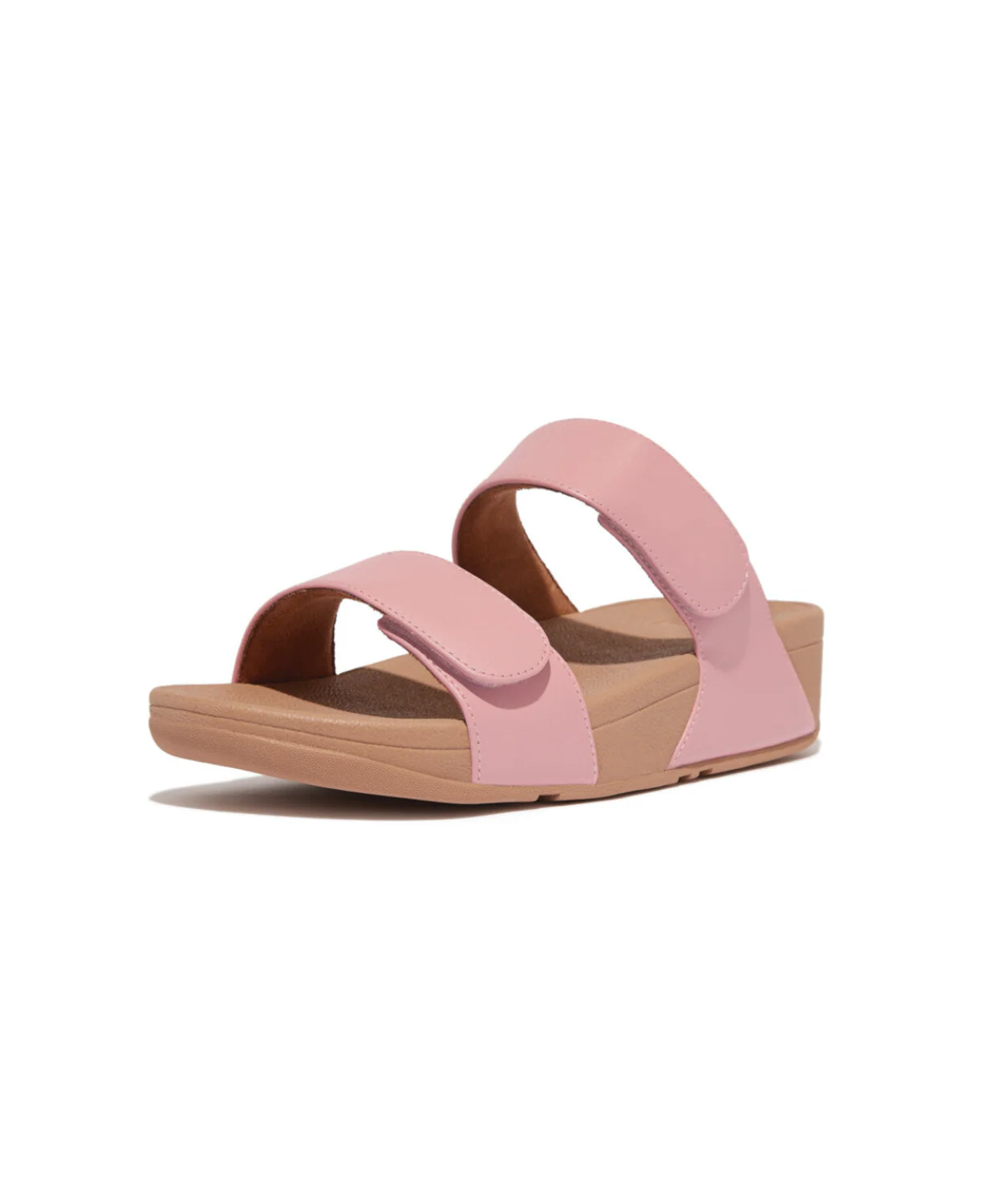 FitFlop Lulu Leather Velcro Adjustable Slides Blush - Image 4