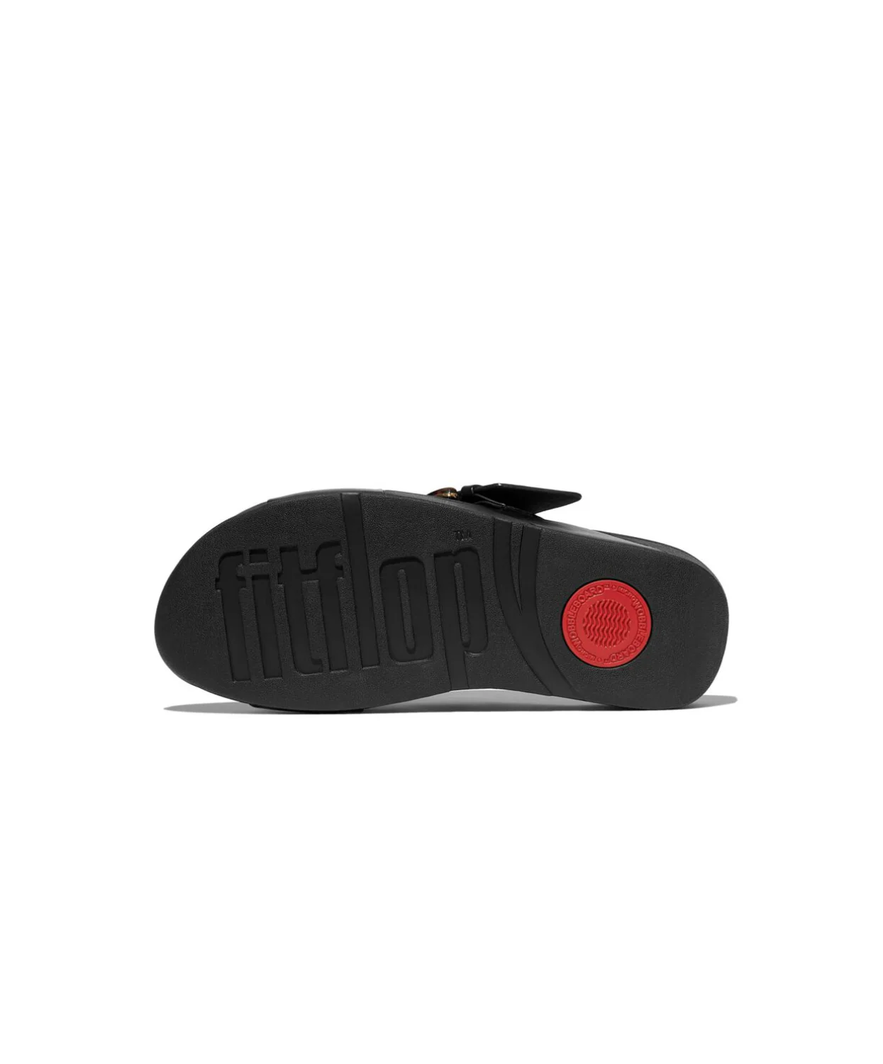 FitFlop Lulu Resin Buckle Leather Cross Slide Black - Image 3
