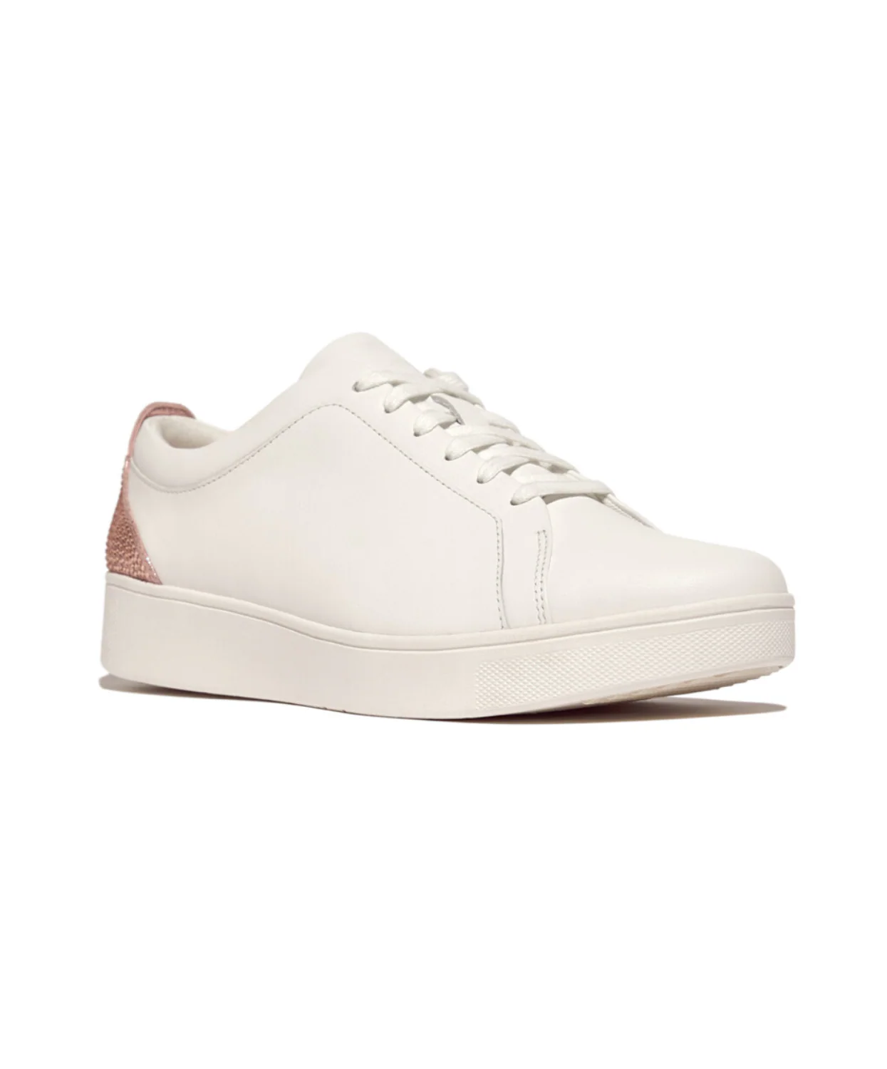 Fitflop Rally Crystal Blush Backtab Leather Sneaker White - Image 4