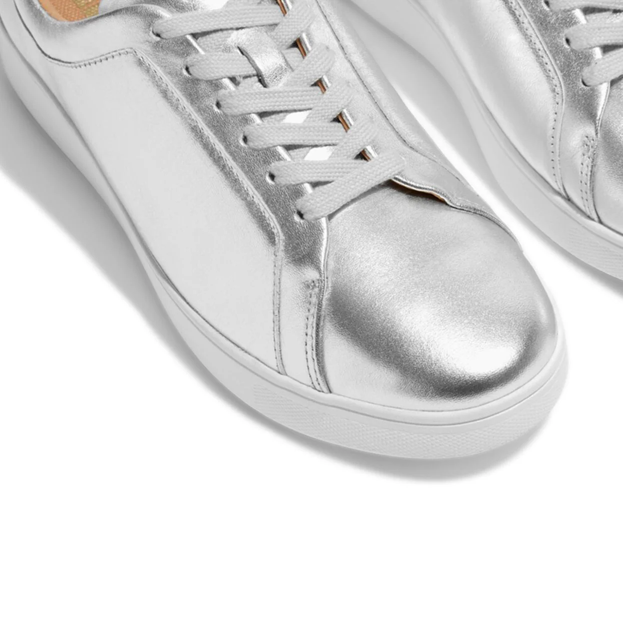 FitFlop Rally Leather Sneakers Silver - Image 3
