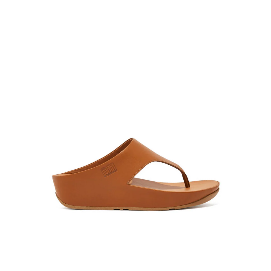 FitFlop Shuv Leather Toe Post Sandals Brown