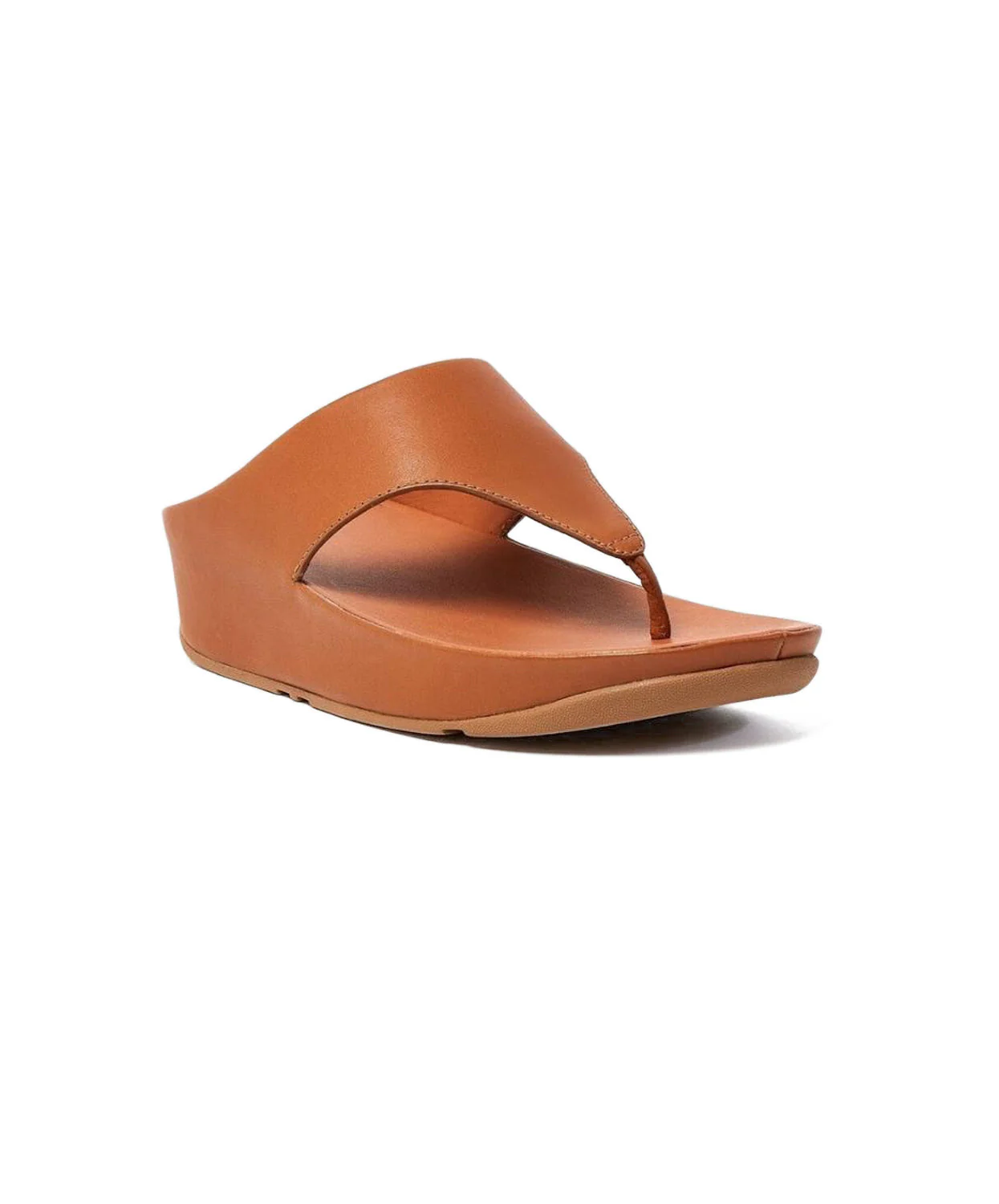 FitFlop Shuv Leather Toe Post Sandals Brown - Image 3