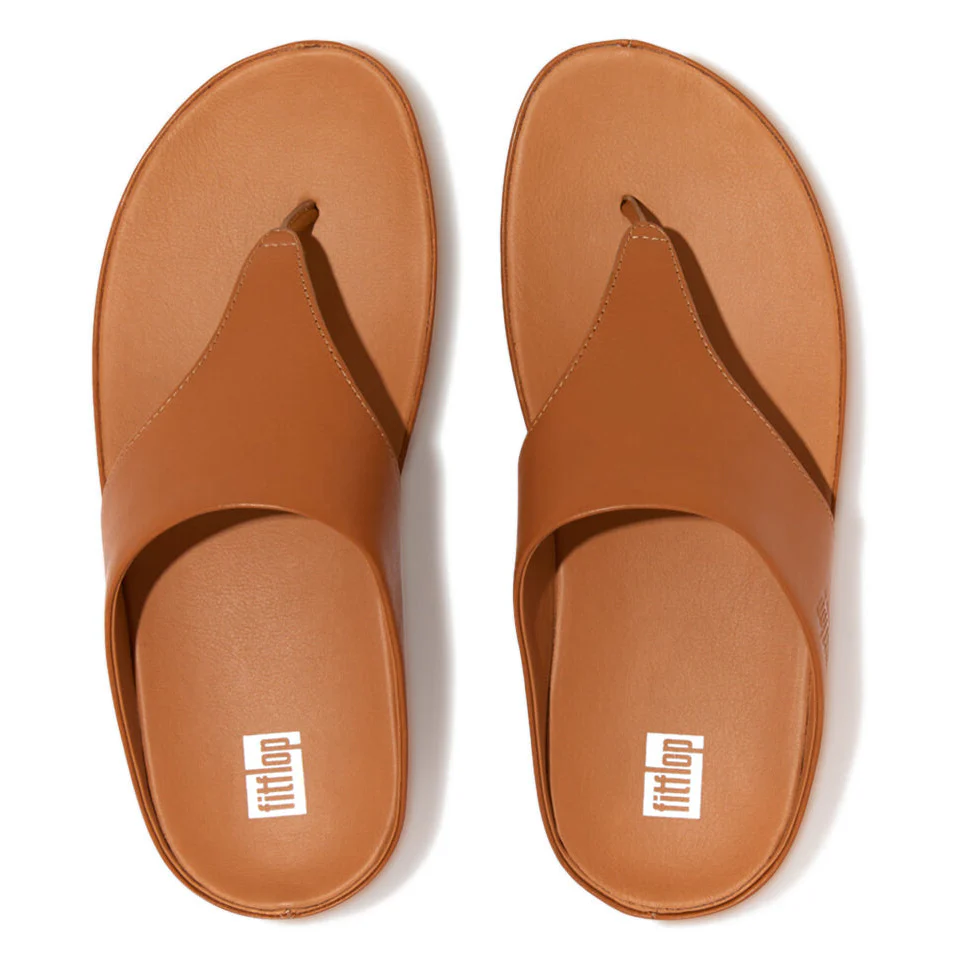 FitFlop Shuv Leather Toe Post Sandals Brown - Image 4