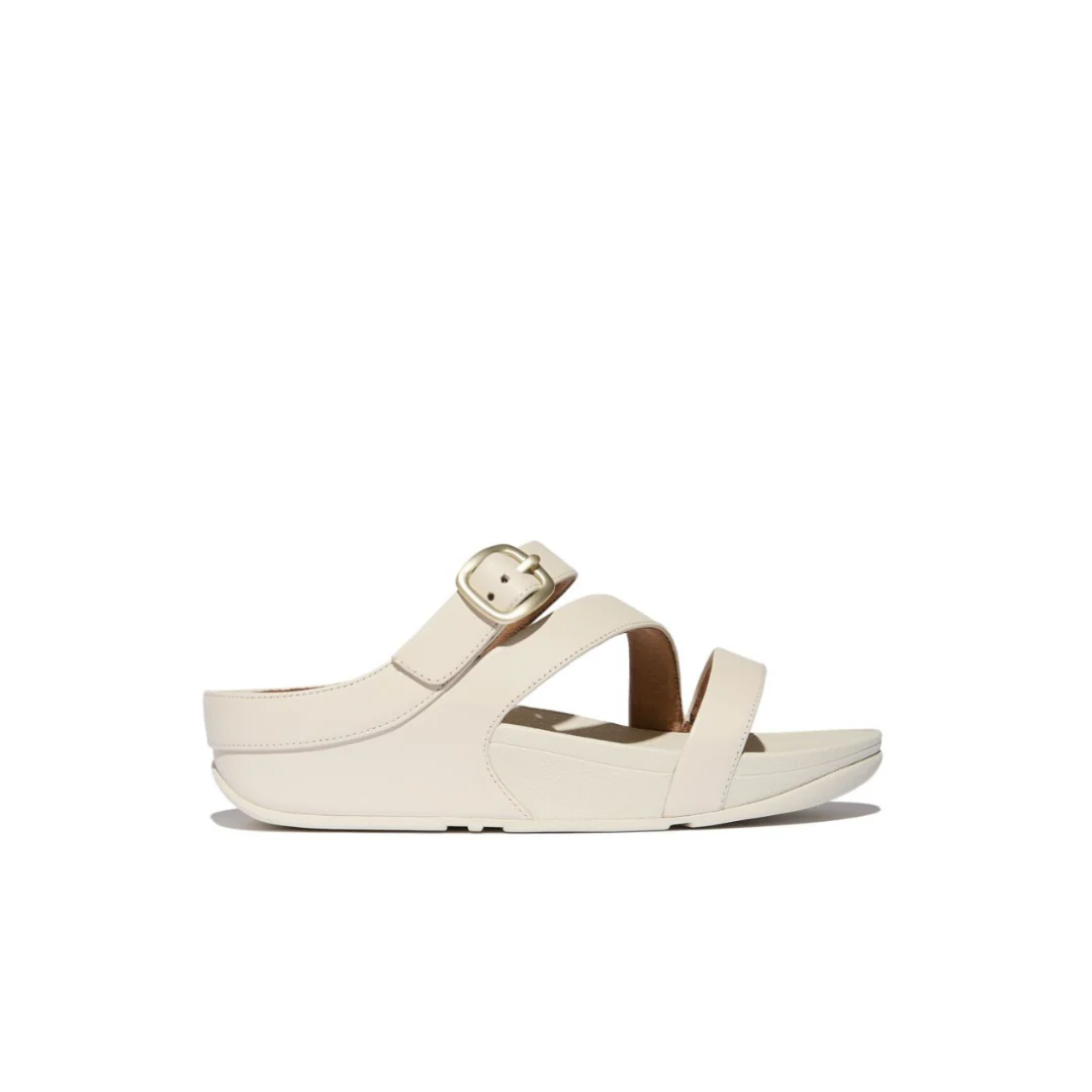 FitFlop Skinny II Leather Z Strap Slides Paris Beige