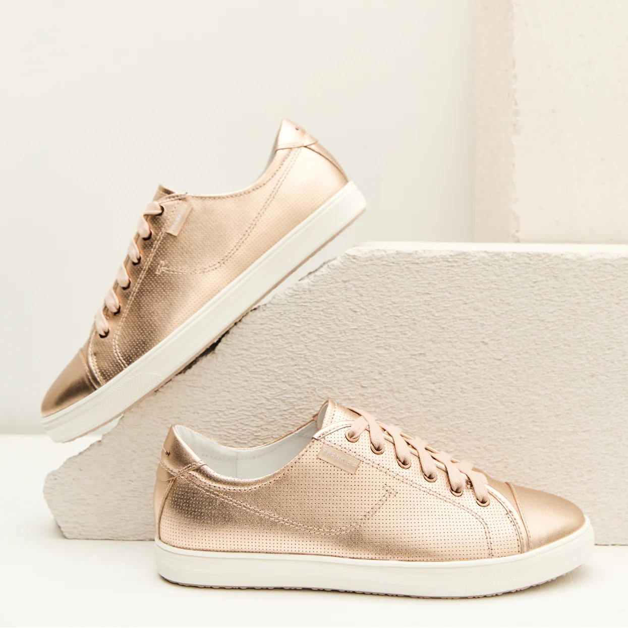 Frankie Nat III Punched Sneakers Rose Gold - Image 2