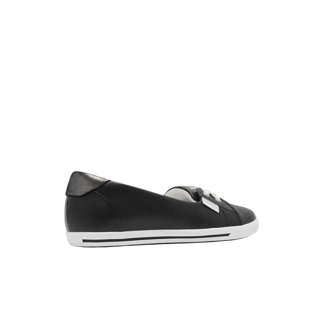 Frankie4 Hannah III Black Embossed Flats - Image 4