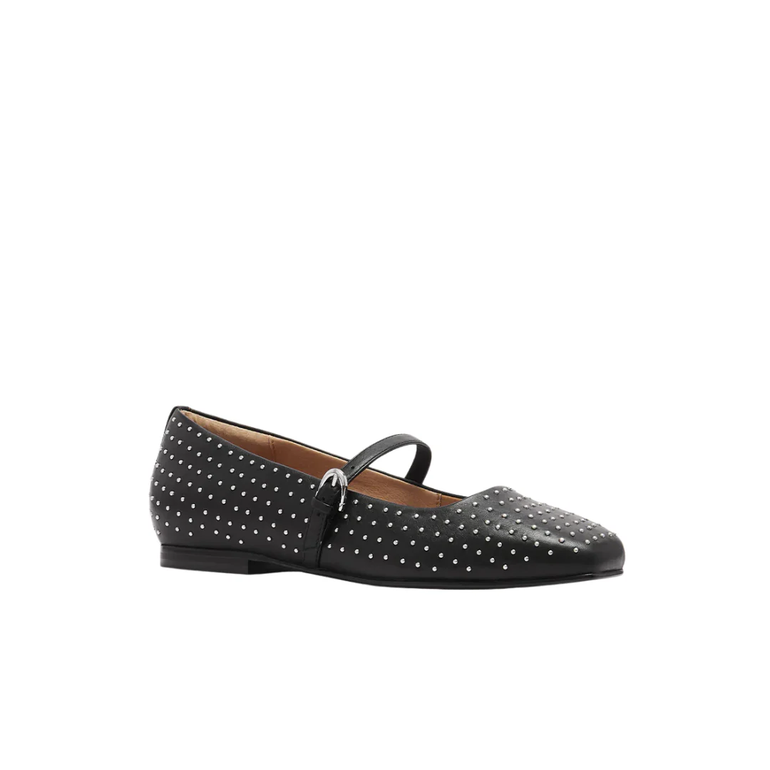Frankie4 Hepburn Black Stud Dress Flat - Image 4