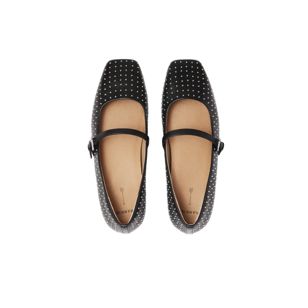 Frankie4 Hepburn Black Stud Dress Flat - Image 6