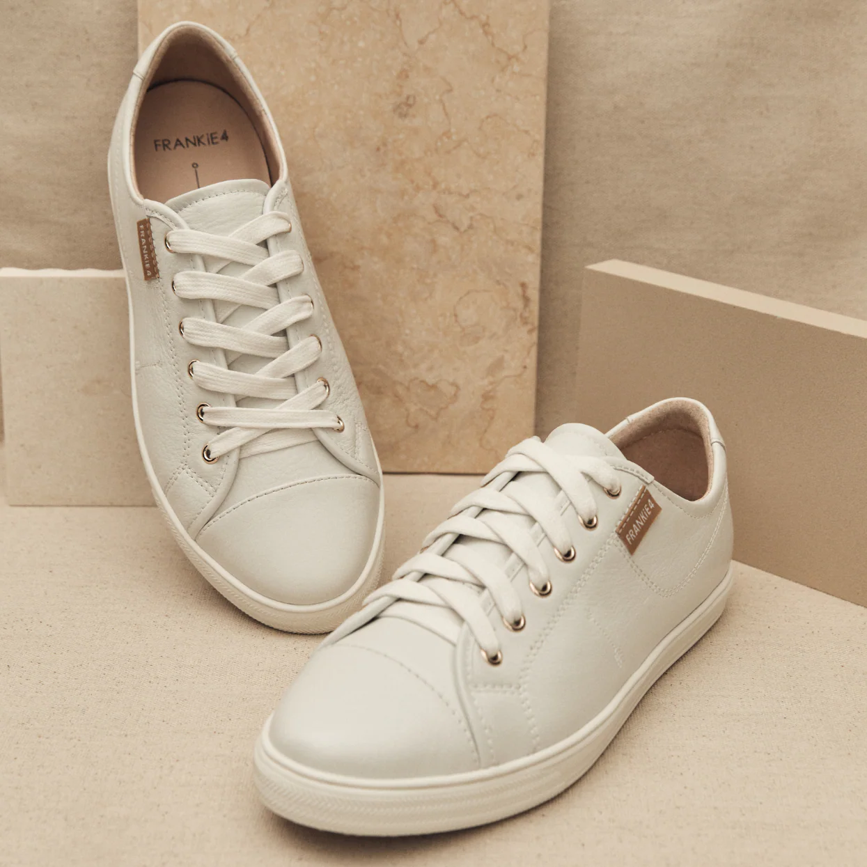 Frankie4 Nat III White Tumbled Sneaker - Image 3