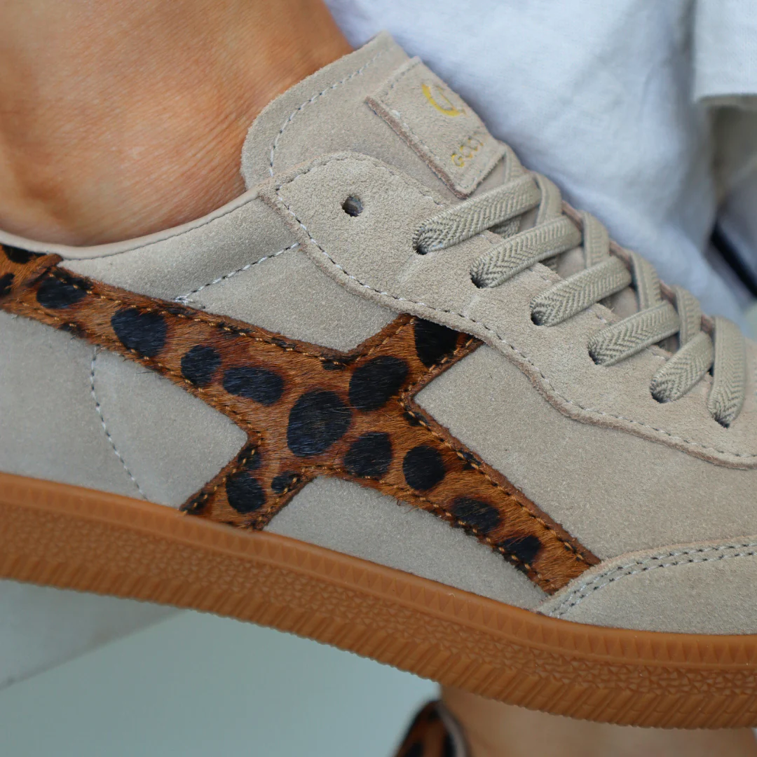 Goodsole 2001 Crossroads Sneaker Beige/Leopard Suede - Image 3