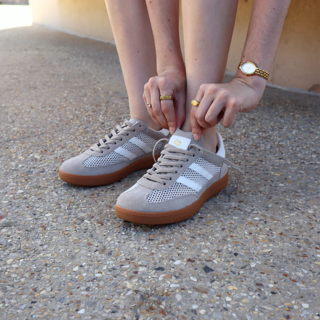 Goodsole 2001 Kindred Sneaker Taupe Suede/White Mesh - Image 2