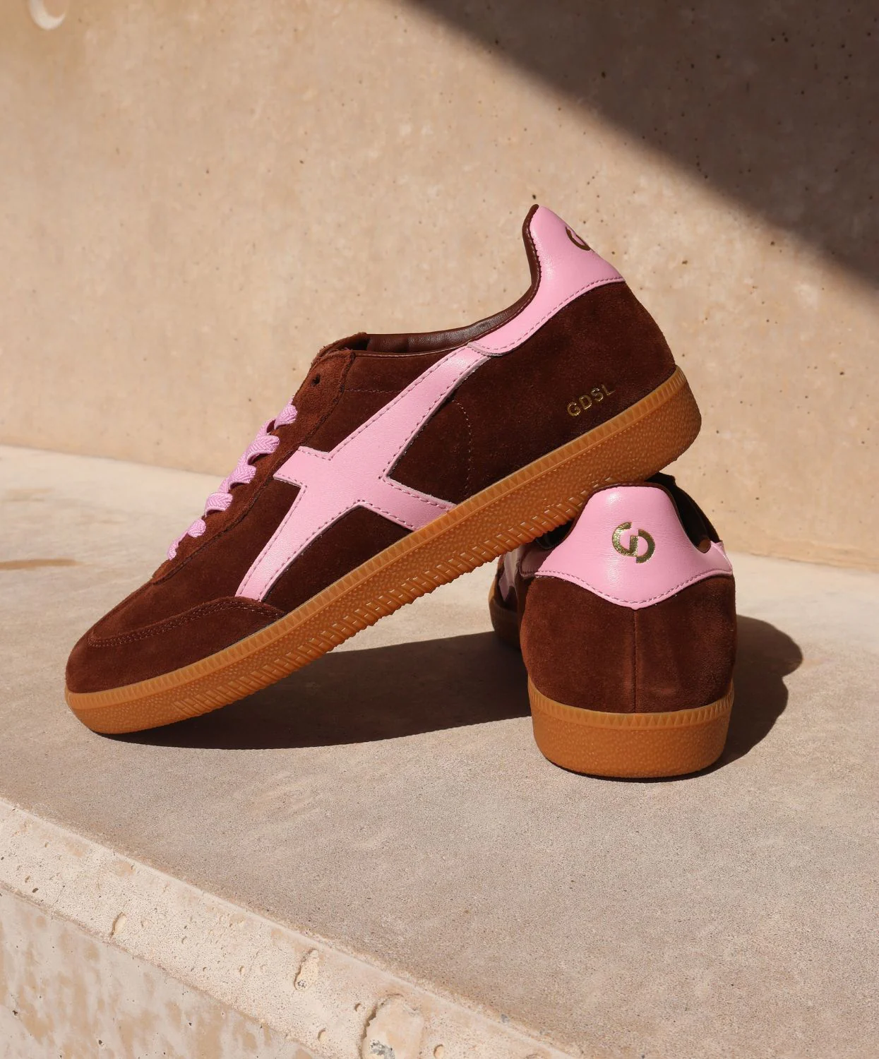 Goodsole 2001 Crossroads Sneaker Coffee/Candy Pink Suede - Image 3