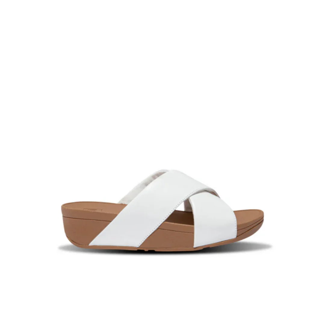 FitFlop Lulu Cross Slide Sandals - White