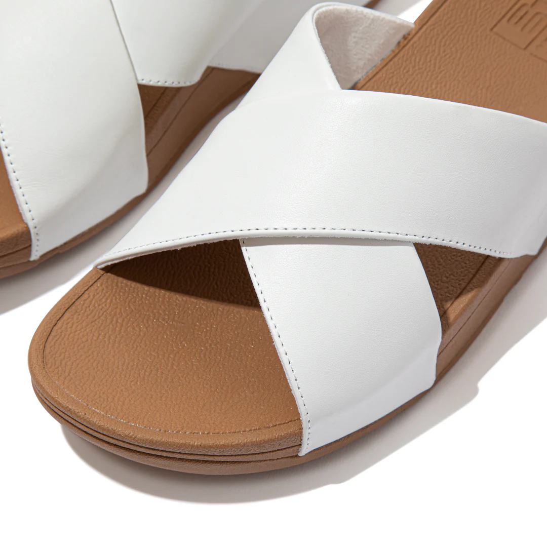 FitFlop Lulu Cross Slide Sandals - White - Image 2
