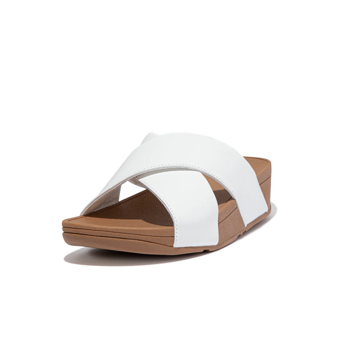 FitFlop Lulu Cross Slide Sandals - White - Image 3